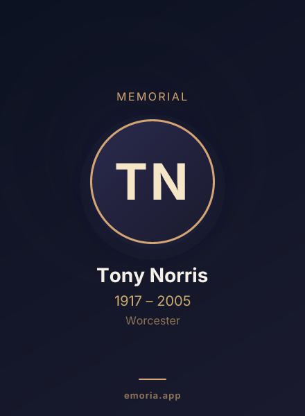 Memorial portrait of Tony Norris