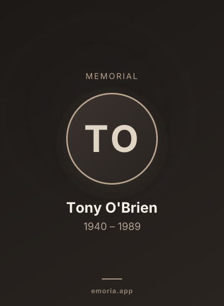 Memorial portrait of Tony O'Brien
