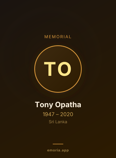 Memorial portrait of Tony Opatha