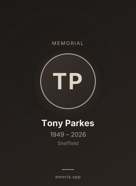 Memorial portrait of Tony Parkes