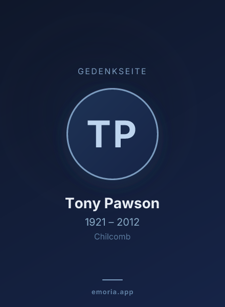 Gedenkportrait von Tony Pawson