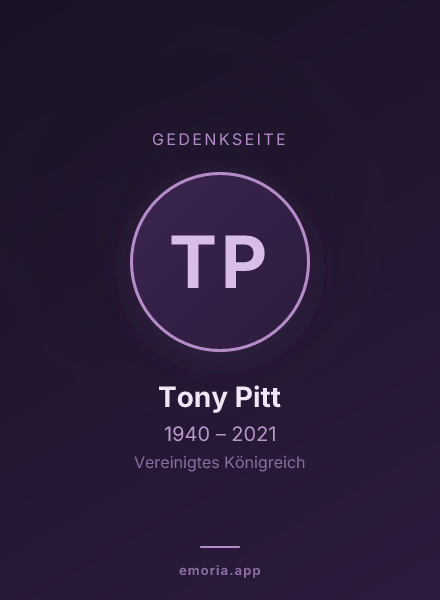 Gedenkportrait von Tony Pitt