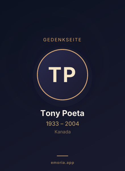 Gedenkportrait von Tony Poeta