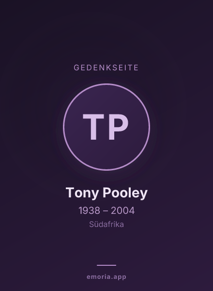 Gedenkportrait von Tony Pooley