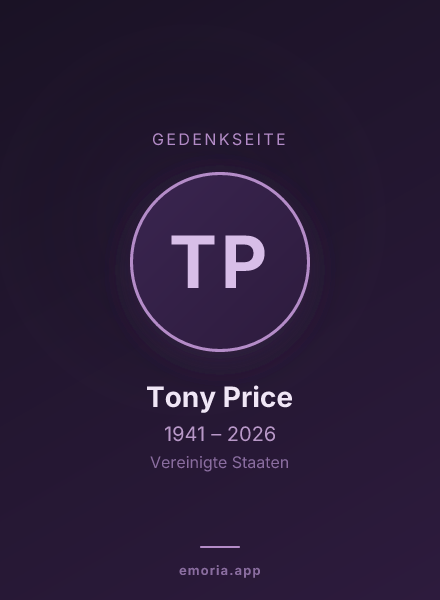 Gedenkportrait von Tony Price