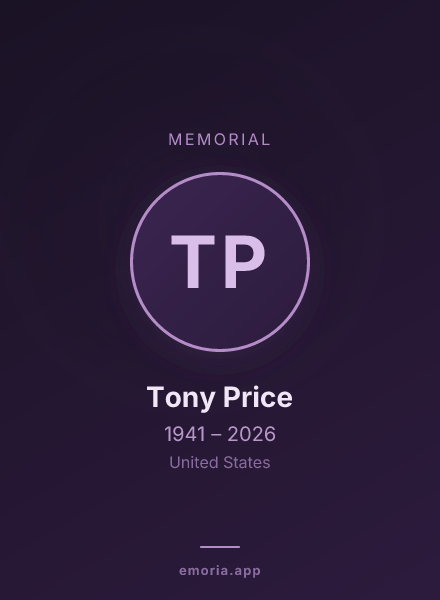 Memorial portrait of Tony Price
