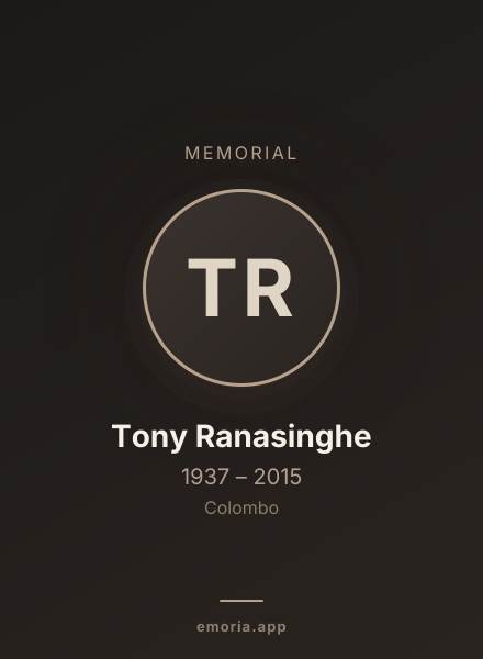 Memorial portrait of Tony Ranasinghe