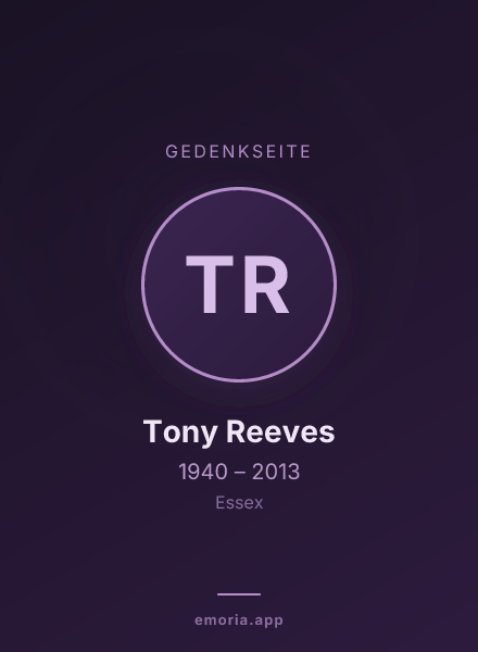 Gedenkportrait von Tony Reeves