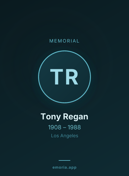 Memorial portrait of Tony Regan