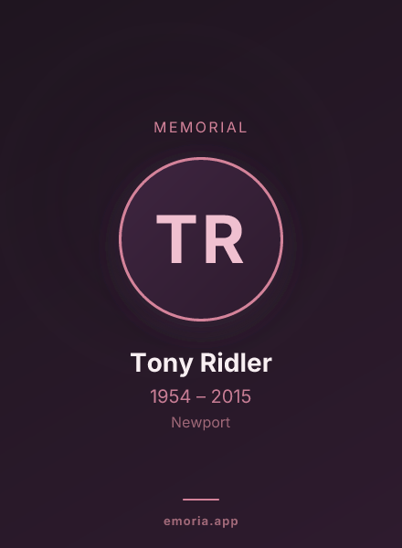 Memorial portrait of Tony Ridler