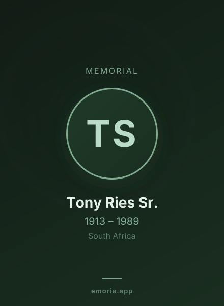 Memorial portrait of Tony Ries Sr.
