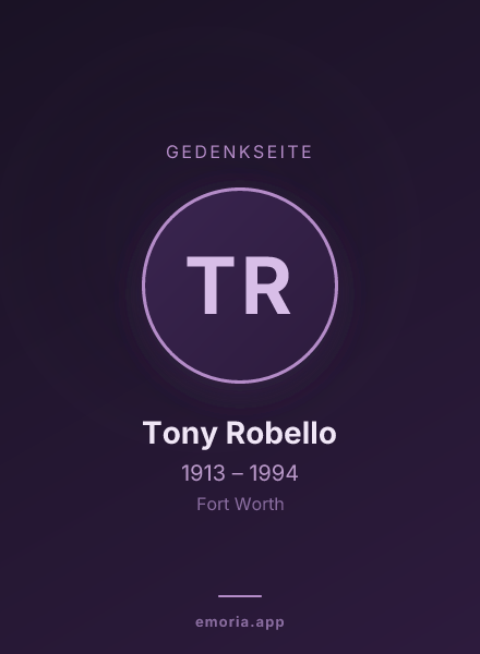 Gedenkportrait von Tony Robello