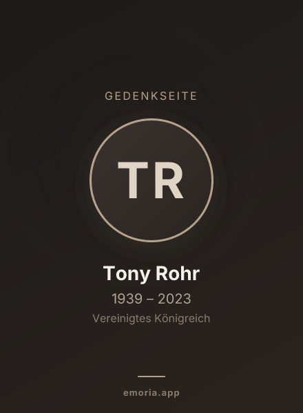 Gedenkportrait von Tony Rohr