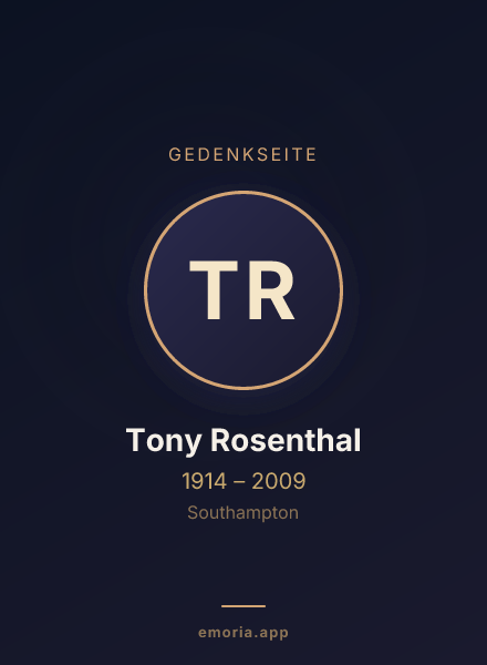 Gedenkportrait von Tony Rosenthal