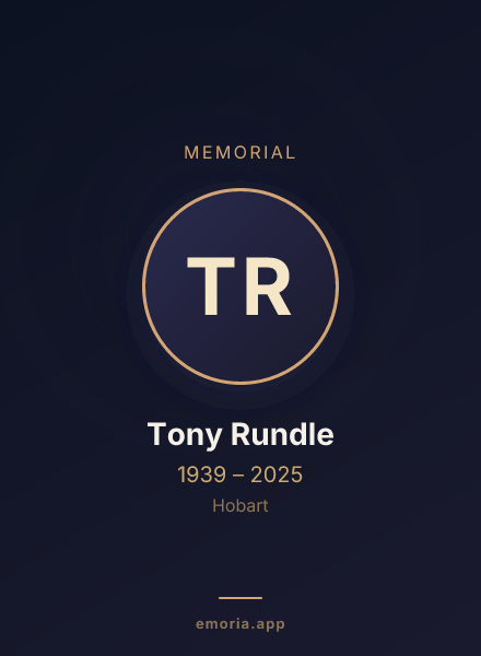 Memorial portrait of Tony Rundle