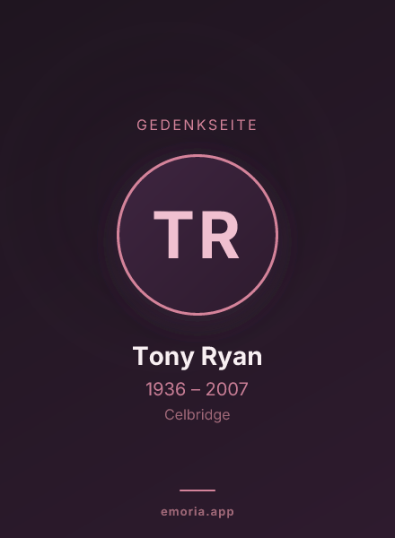 Gedenkportrait von Tony Ryan