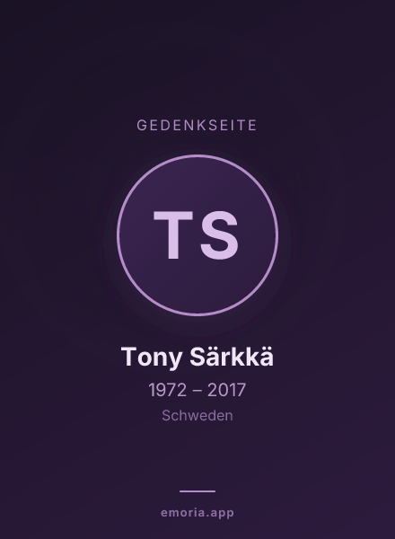 Gedenkportrait von Tony Särkkä