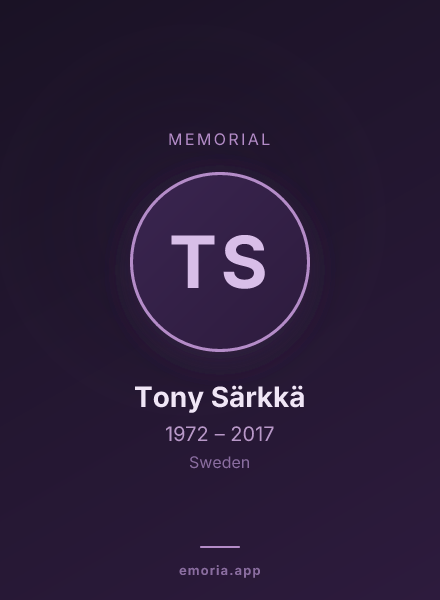 Memorial portrait of Tony Särkkä