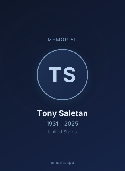 Memorial portrait of Tony Saletan