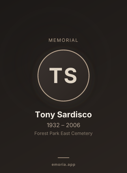 Memorial portrait of Tony Sardisco