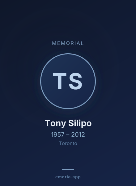Memorial portrait of Tony Silipo