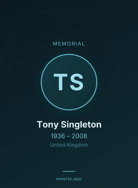 Memorial portrait of Tony Singleton