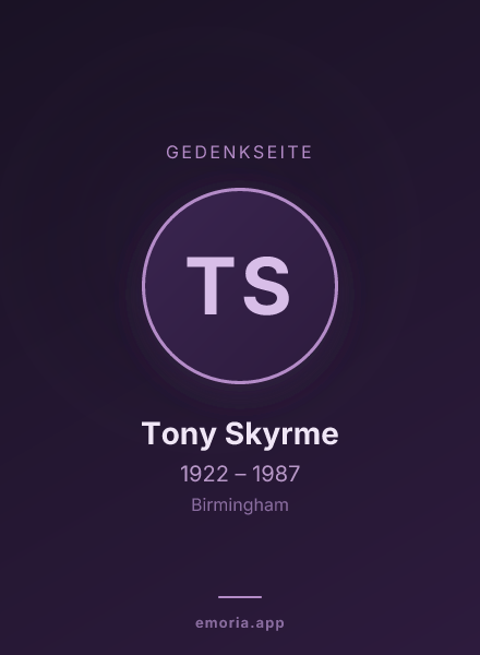 Gedenkportrait von Tony Skyrme