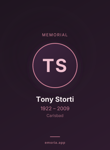 Memorial portrait of Tony Storti