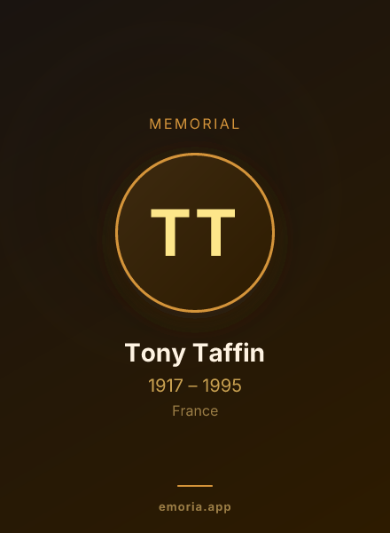 Memorial portrait of Tony Taffin