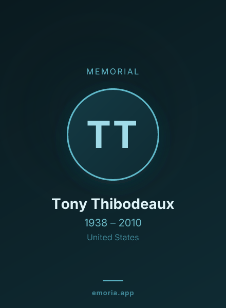 Memorial portrait of Tony Thibodeaux
