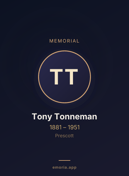 Memorial portrait of Tony Tonneman
