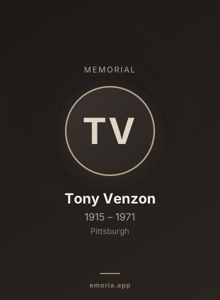 Memorial portrait of Tony Venzon