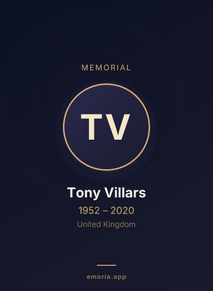 Memorial portrait of Tony Villars