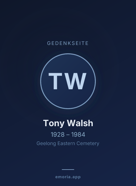 Gedenkportrait von Tony Walsh