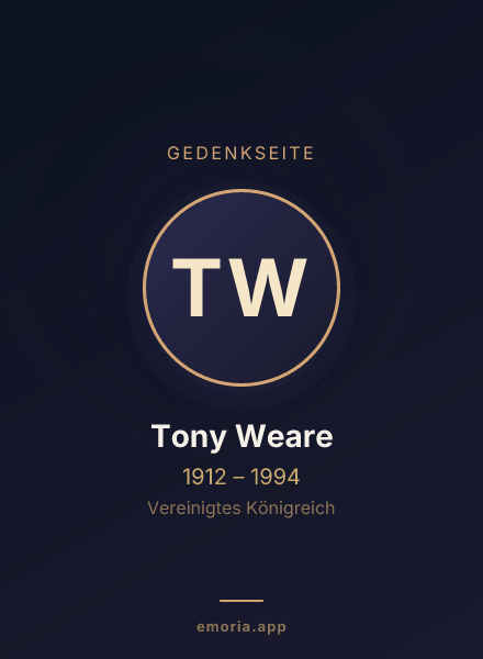 Gedenkportrait von Tony Weare