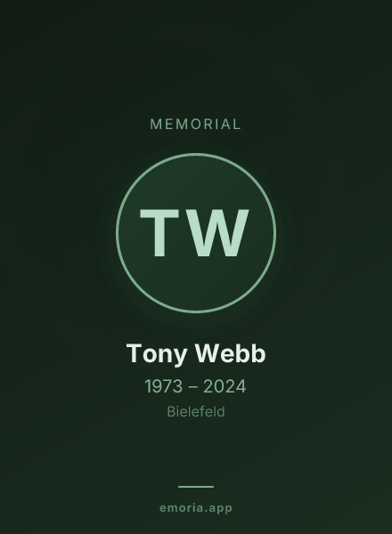 Memorial portrait of Tony Webb