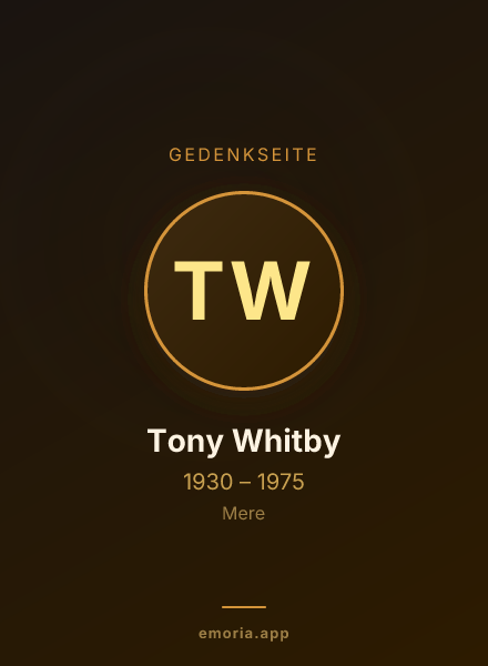 Gedenkportrait von Tony Whitby
