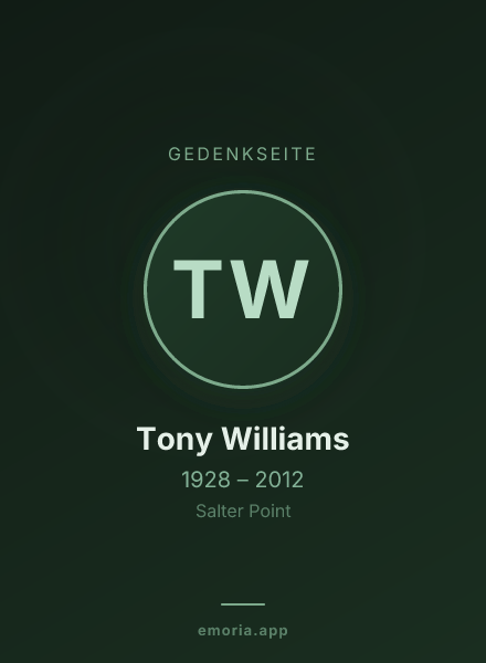 Gedenkportrait von Tony Williams