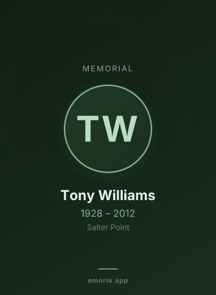 Memorial portrait of Tony Williams