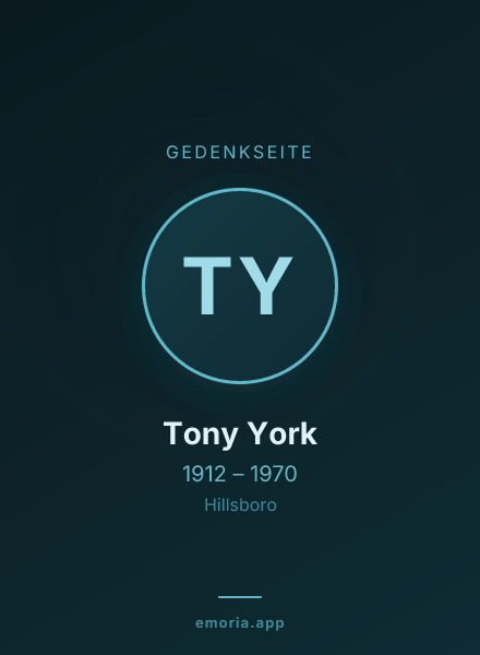 Gedenkportrait von Tony York