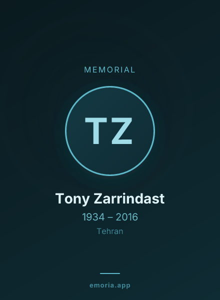 Memorial portrait of Tony Zarrindast