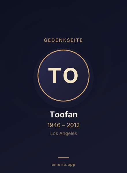 Gedenkportrait von Toofan