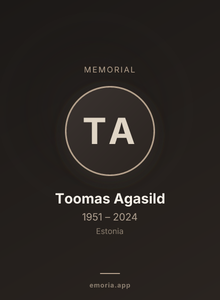 Memorial portrait of Toomas Agasild