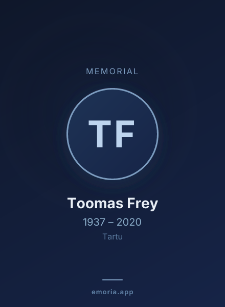 Memorial portrait of Toomas Frey