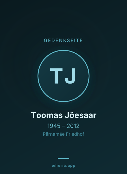 Gedenkportrait von Toomas Jõesaar