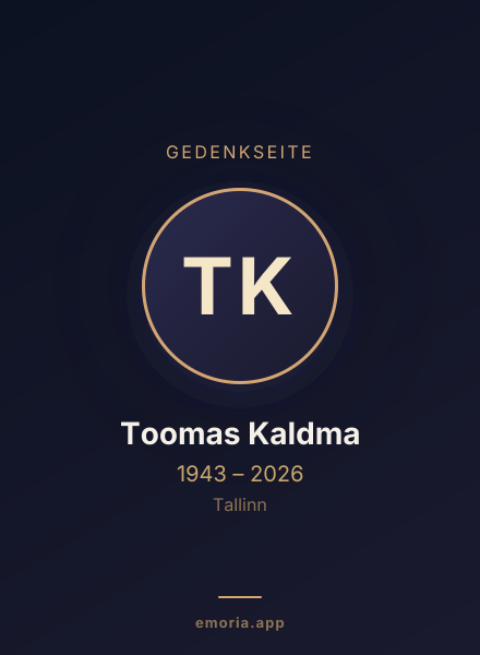 Gedenkportrait von Toomas Kaldma