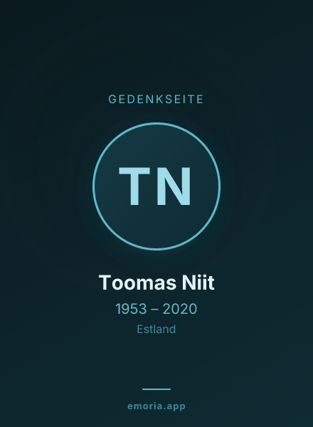 Gedenkportrait von Toomas Niit