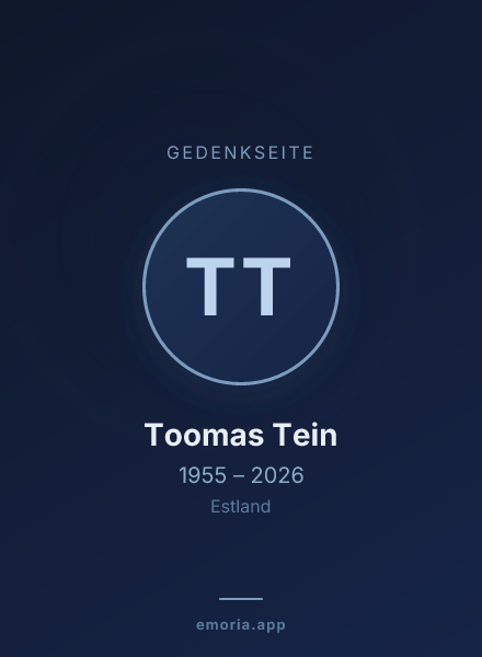 Gedenkportrait von Toomas Tein