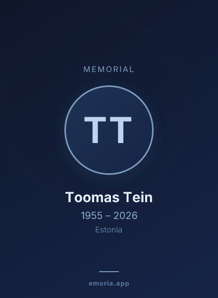 Memorial portrait of Toomas Tein