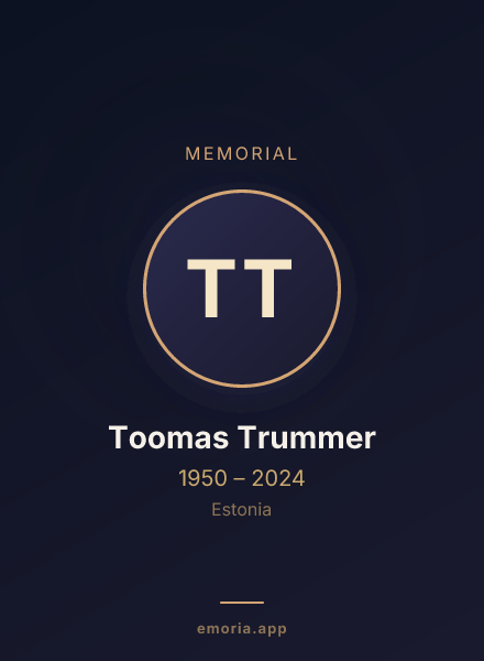 Memorial portrait of Toomas Trummer